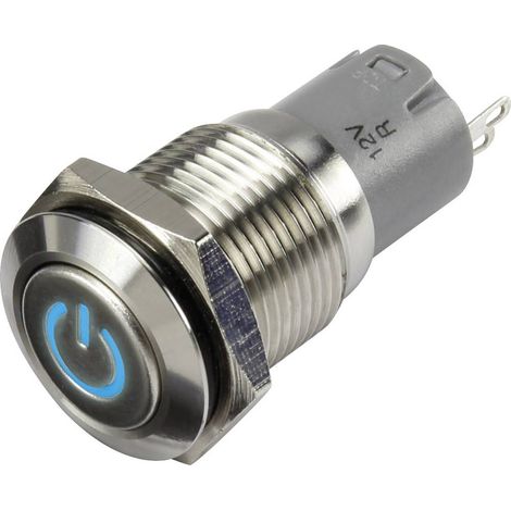 Interrupteur à pression TRU COMPONENTS LAS2GQF-11ZDT/B/12V/S/P 1303018 48 V/DC 2 A 1 x On/On IP65 à accrochage 1 pc(s) (1/2)