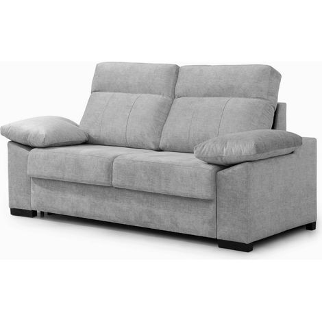 Sofa Cama 3 plazas con Colchón 140x190 Sistema apertura italiana Color tapizado Gris claro (1/4)