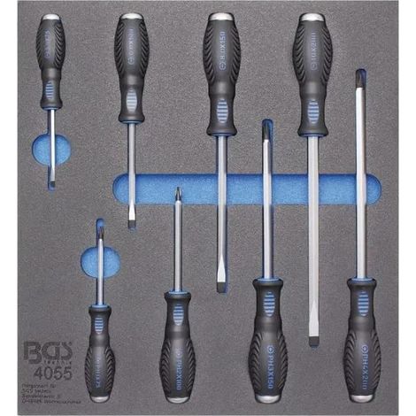 Bgs Juego de destornilladores gris 8 piezas acero durable
