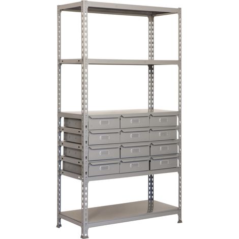 Simonrack Leichte Metallregal grau 5 Regale