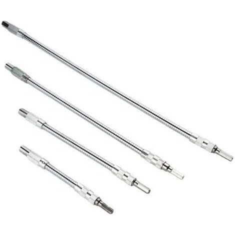 (150/200/300/400 mm) 4 pièces Rallonge flexible Porte-embout pour perceuse, tournevis (1/5)