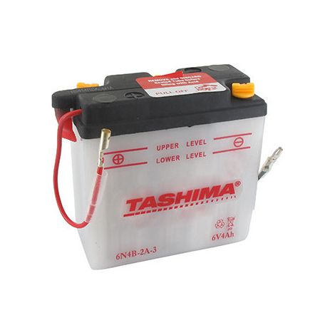 Batteria al Piombo Tashima 6V, 4A. L: 102, L: 48, H: 96mm, + a Sinistra per Moto. (consegnata senza acido). - Batteria da mettere in acido