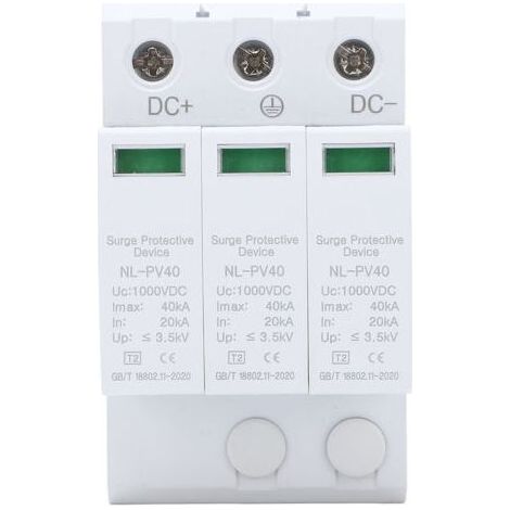 Dispositif de protection contre les surtensions 20-40KA 3P 1000V photovoltaïque PV Protection de tension parafoudre protecteur (1/5)
