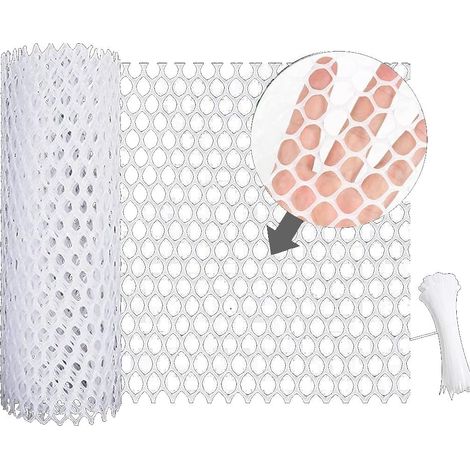 Plastic chicken wire, garden fencing, poultry fencing, chicken wire frame netting, white (1/5)