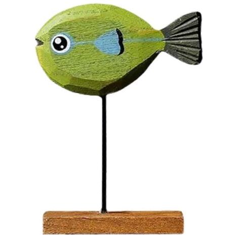 Statue de poisson en bois, décoration nordique pour la maison, sculpture de poisson, ornements, EAs présentés (1/5)