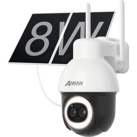 ANRAN 3K Camera Surveillance WiFi Exterieure sans Fil Solaire,Zoom optique 18x,Suivi Automatique,360° PTZ,24/7 Enregistrement AOV (1/5)