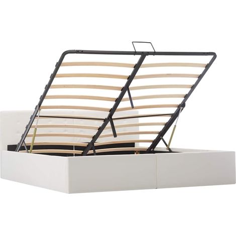 Maison Exclusive - Giroletto con Contenitore Idraulico Bianco Similpelle 160x200 cm (1/5)