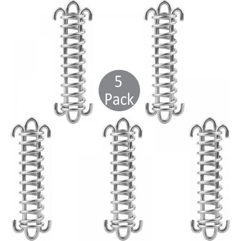 5 boucles à ressort, acier inoxydable, 11 x 3,6 cm, pour voile d'extérieur, tente, parasol, hamac (1/5)