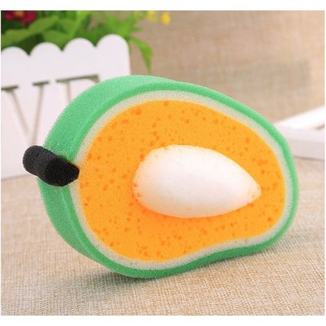 Bath Sponge - Fruit Shape - Soft Thickened For Sensitive Skin And Children - Bathroom Use - 4 Pcs - 12.7 X 3.3 Cm (1/5)