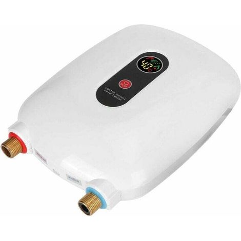 KZQ 220V 3500W Electric Instant Water Heater for Domestic Use, Mini Electric Instant Water Heater with Overheat Protection, Leak Protection, and LED Display, for Showers (1/4)