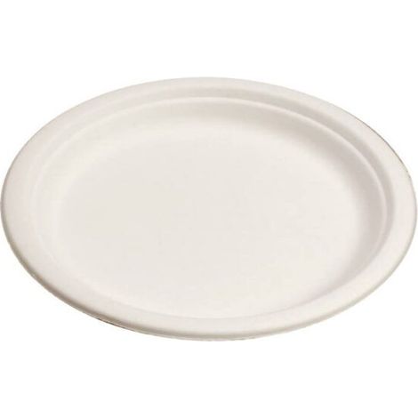 Assiette jetable plate 23 cm en cellulose - 50 pièces - Ecobioshopping (1/3)