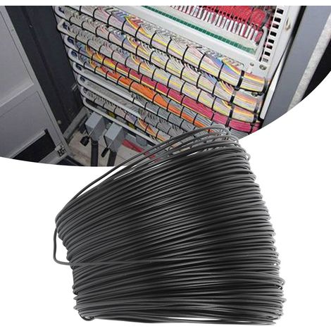 Fil de ligature noir, rond, 0,55 mm, recouvert de plastique, galvanisé, 100 m pour l'attache artisanale de vignes et de bonsaïs. (1/5)