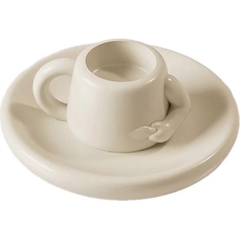 Porte-bougie en céramique avec poignée, support pour bougie, centre de table décoratif pour mariage, table basse ou table à thé, polyvalent-Style A