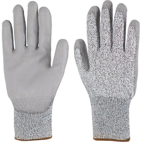 (l)noir-gris,bords De Couleur Caf Taille L, 1 Paire Enduite De Polyurthane, Rsistante Aux Coupures, Pour Les Applications Mcaniques, Horticoles Et (1/5)