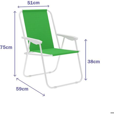 Sedia pieghevole - MARBUENO - 59x75x51 cm - Oxford - Acciaio - Verde