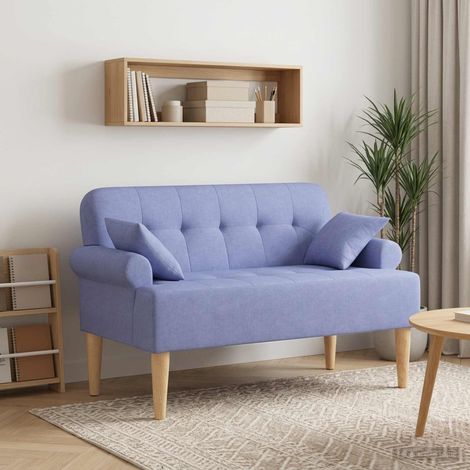 vidaXL Loveseat con bottoni imbottiti Blu jeans 120 x 65 x 79 cm (1/5)