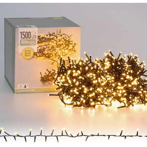 ECD Germany Luces de Hadas 1500 LED 30m Extra Blanco Cálido Guirnalda Luminosa Cadena Impermeable Interior/Exterior IP44 Iluminación con Alimentación Corriente Decoración Festiva para Árbol de Navidad (1/5)