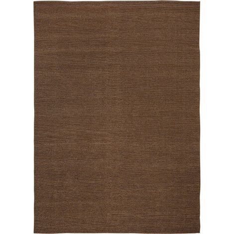 Tapis boho en jute et coton tons marron naturel ambiance lumineuse - Marron naturel tressé (1/5)