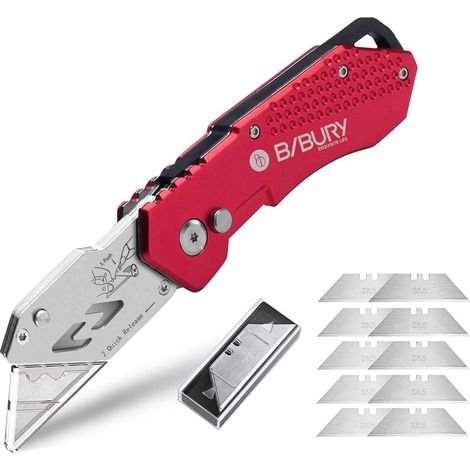 Cutter Pliant Professionnel avec 10 Lames SK5 de Rechange (1/5)