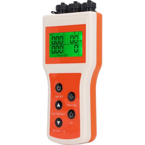 Testeur de qualité de l'eau 6 en 1 : oxygène dissous, pH, conductivité électrique, TDS, sel, température. (1/5)