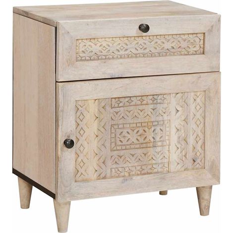 Mesa de noche Blanco 50 x 33 x 60 cm Madera de ingeniería vidaXL