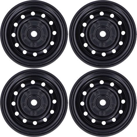 Satz mit 4 Beadlock-Radnaben für RC-Crawler, 12 Löcher, Metall, Ersatz für TRX4/SCX10 (schwarz). (1/5)