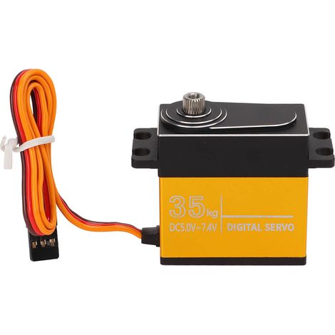 Servomoteur numérique sans noyau 35 kg, engrenages en acier inoxydable, étanche, pour voitures et bateaux RC 1/10 et 1/8 (1/5)