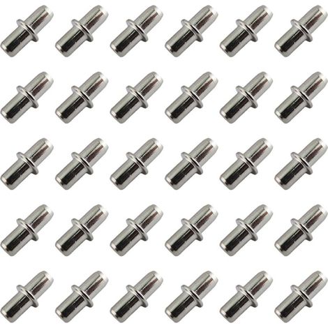 Lot de 40 support d'étagère 5 mm en nickel plaqué – Support d'étagère – Support de planche pour Meubles, Armoires,5 x 15mm