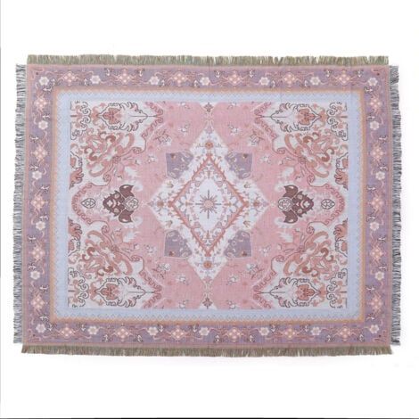 1 Pièce 160x130cm Couverture Plaid Modèle rose Tricotée Décorée avec des Franges Bohême Simple Doux Confortable Protéger Contre Le Froid pour Canapé Sofa Chaise à Repos et Sieste (1/5)