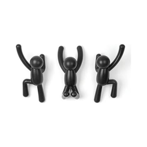 Ganchos. Ganchos de pared. Perchero decorativo. Juego de 3 ganchos de pared. Negro. (1/3)