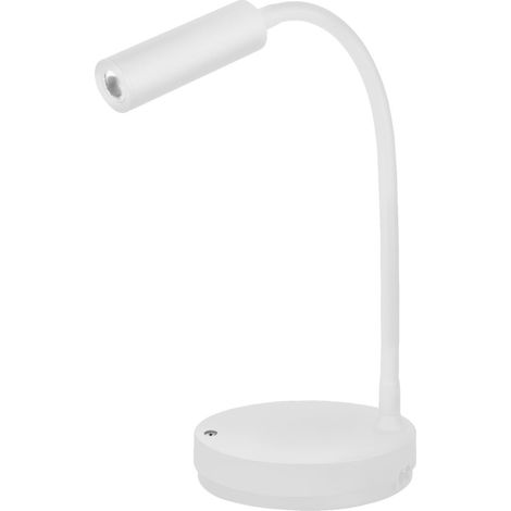 Beneito Faure Lampada da Tavolo Led Stem - 5W, Luce calda, Per scrivania, lettura e comodino, Ricarica Wireless, Testa Orientabile - Colore Bianco (1/5)