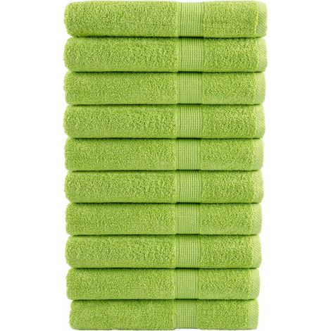 Serviettes de sauna haut de gamme SOLUND, 10 pièces, vert pomme, 80 x 200 cm, 600 g/m²