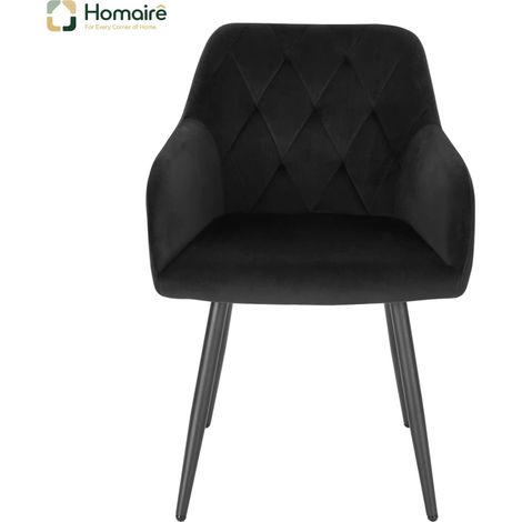 Chaise en métal noir avec accoudoirs 44.5 x 46.5 x 79 cm HOMAIRE (1/5)