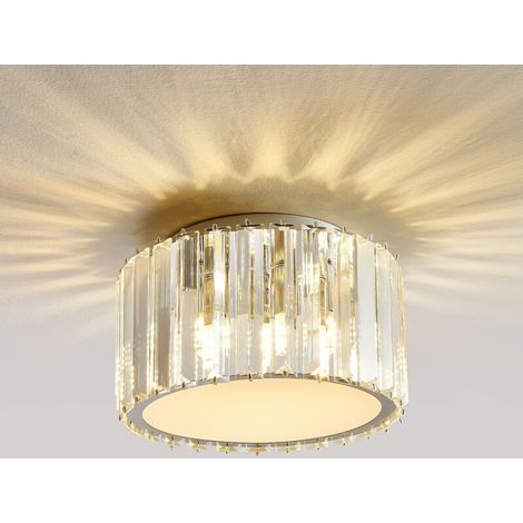 Plafonnier moderne, lustre en cristal encastré, plafonnier LED, convient aux couloirs, chambres et salons, douille G9 (lumière chaude 3000K) (1/5)