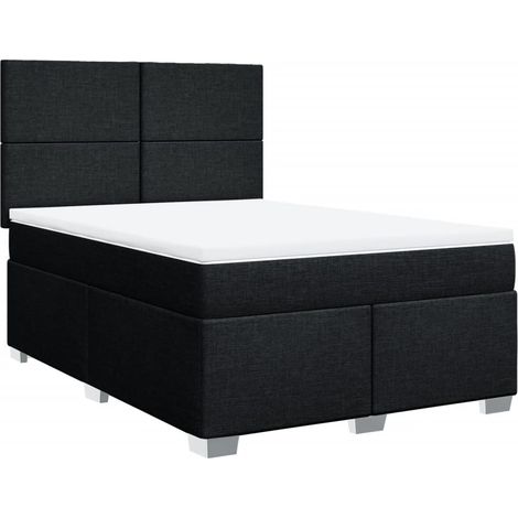 Maison Exclusive - Boxspringbett mit Matratze Schwarz 160x200 cm