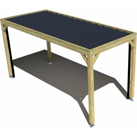 Carport bois • 2m x 5m • indépendante • sens profondeur • livraison comprise (1/3)