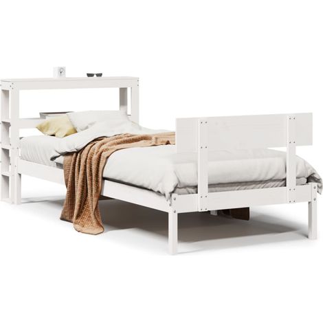 Maison Exclusive - Letto senza Materasso Bianco 75x190 in Legno Massello di Pino