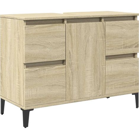 Maison Exclusive - Waschbeckenunterschrank Sonoma-Eiche 80x33x60
