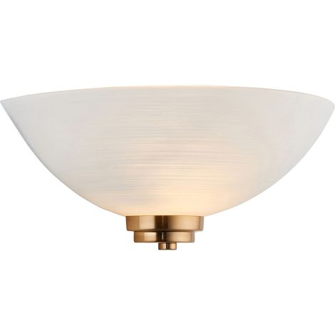 Applique Welles ottone anticato, vetro bianco E27 10W Endon (1/5)