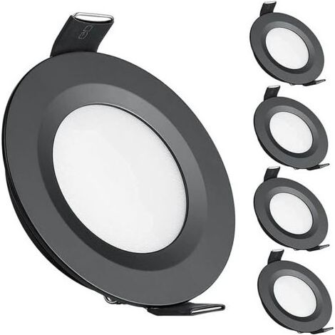 Lot de 4 spots LED encastrables 12V – Trou 58-65mm – 3W 3200K blanc chaud – Aluminium ultra mince pour camping-car et bateau (1/5)