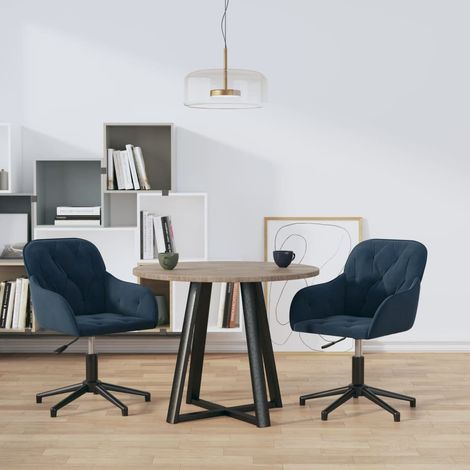 Sillas de comedor giratorias 2 uds terciopelo azul vidaXL (1/5)