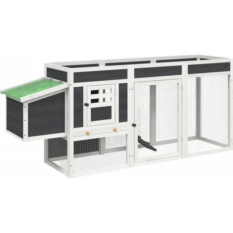 Maison Exclusive - Hühnerstall Grau 204x50x84 cm Massivholz Kiefe