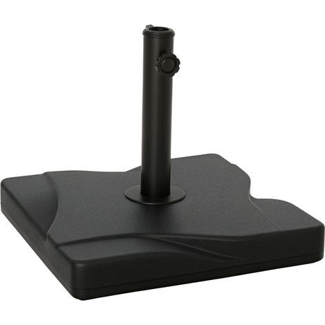 Pied de parasol 20 kg, pour mâts de parasol 32/38/48 mm, pour jardin, terrasse, balcon, béton, 41,5 x 41,5 cm, noir (1/5)
