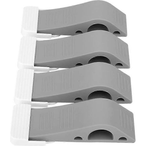 Lot de 4 cales de porte robustes en caoutchouc antidérapant, butées d'angle avec supports pour la sécurité des enfants et des bébés, protège-doigts. (1/5)