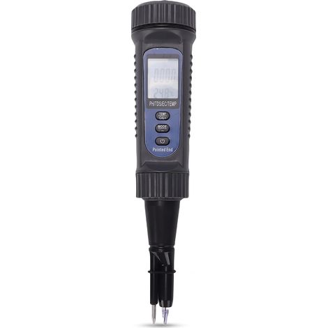 PH-mètre Numérique pour Aliments, Testeur de Température 4 en 1 PH EC TDS pour Fromage, Fruits, Légumes, Viande du Sol, Haute Précision 0,01, ATC intégré, Sonde PH (1/5)