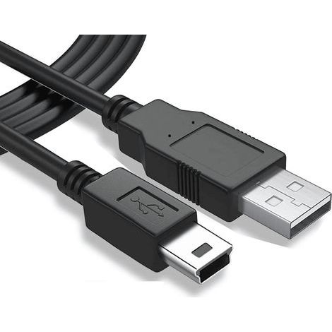 Câble mini USB synchronise et charge transfert de données 480 Mbit/s Compatible avec microphone Blue Yeti, PS3, Wii U Pro, disque dur externe, appareils photo numériques, MP3 Noir (1/5)