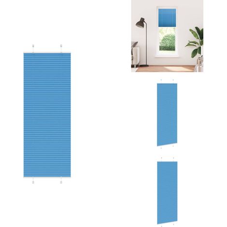 Store plissé bleu 80x200 cm largeur du tissu 79,4 cm polyester - Store Plissé - Stores Plissés - Store Plissé De Fenêtre - Plisse Aveugle (1/5)