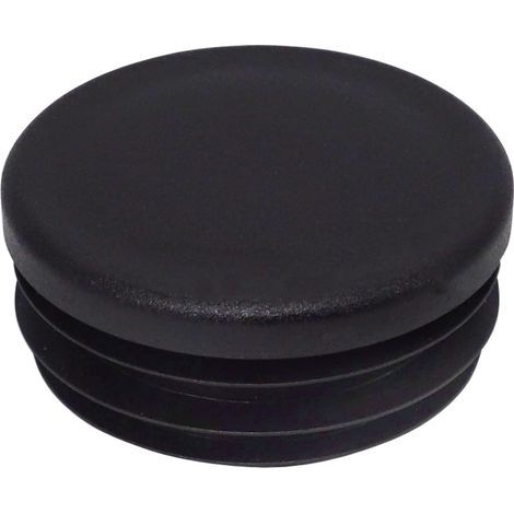 30 Rohrkappen, 50 mm, schwarzer Kunststoff RAL 9005, rund, für Zaunpfosten (1/5)