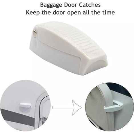 Loquet De Porte - Pour Camping-Car Et Caravane - Fixation Rapide Sans Perçage - En Plastique Résistant - 2 Pièces (1/5)