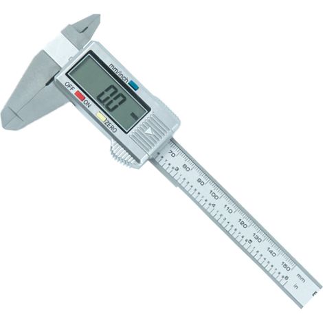 Pied à coulisse électronique numérique tout plastique, diamètre intérieur et extérieur de 0 à 150 mm, règle numérique pour bijoux, pied à coulisse antique, argent 0-150 mm, grand écran, modèle d'un ex